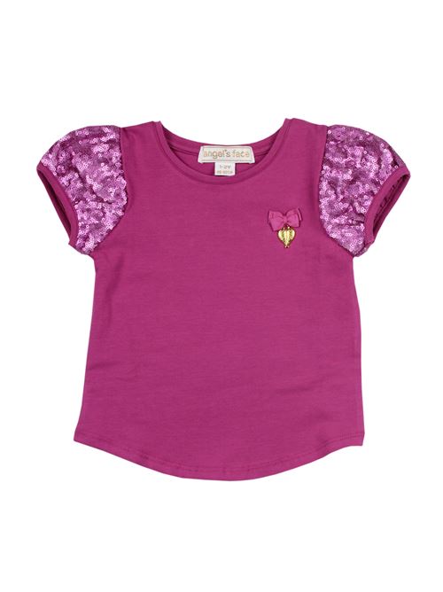 Sequin t-shirt Angel's face | TOP PRINCESSBROSA